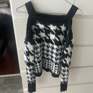 Black and white furry sweater